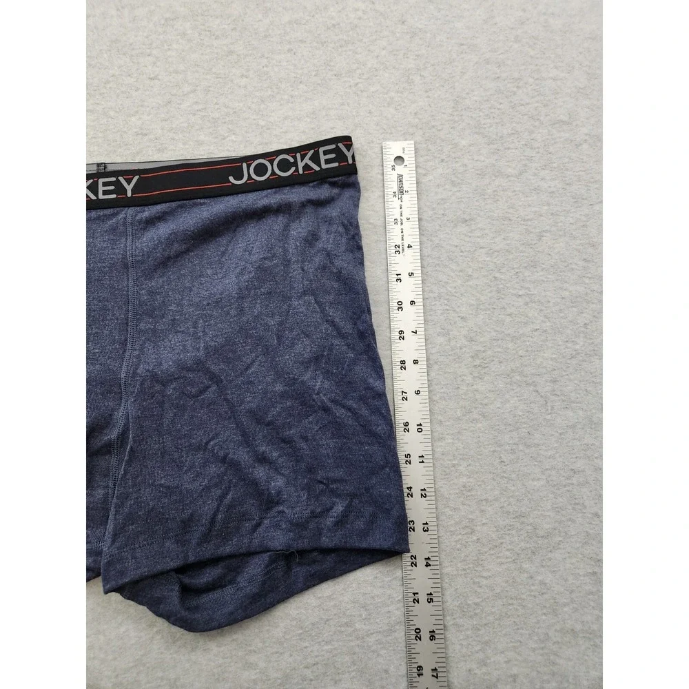 Men's Jockey 4-Pack‎ Cotton Stretch Long-Leg Boxer Red Blue Size XL Underwear